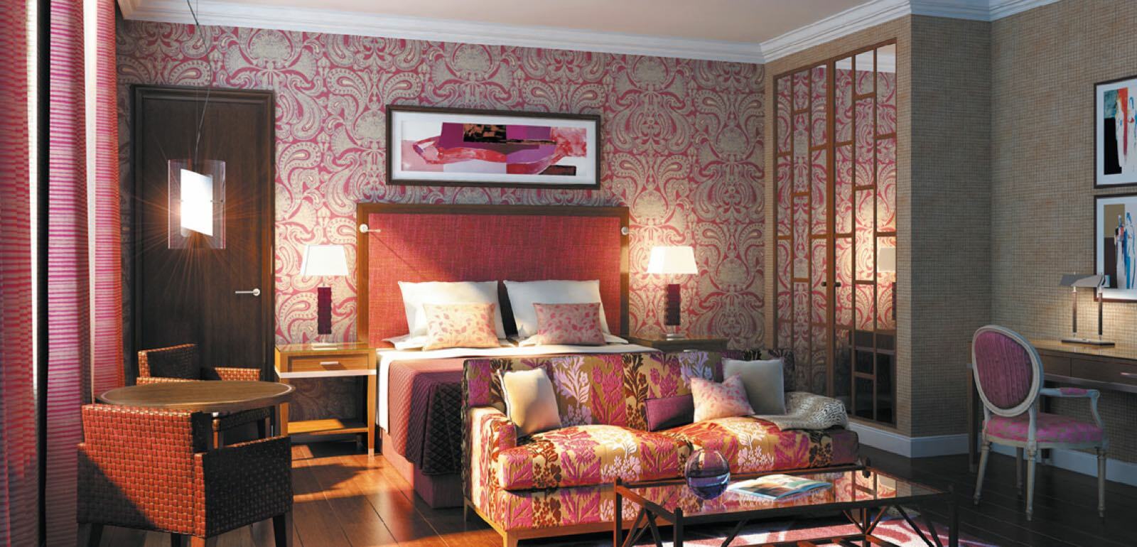 The Roseate Reading Hotel Eksteriør billede Wallpaper in a bedroom